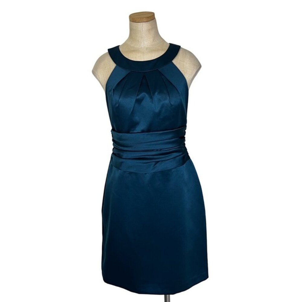 Closet Closing Sale! David's Bridal dress women's 10 blue sleeveless high neck d